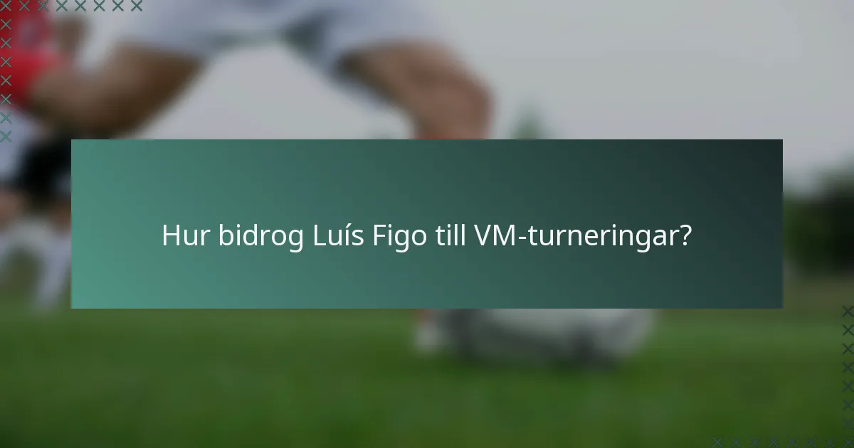Hur bidrog Luís Figo till VM-turneringar?