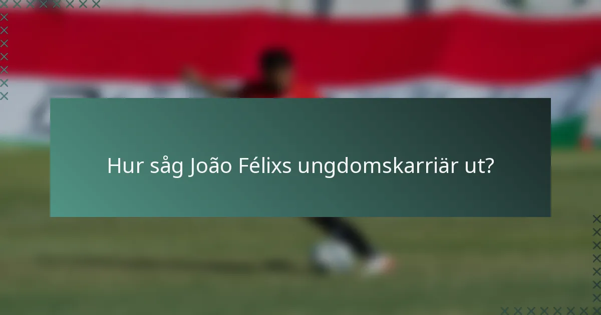 Hur såg João Félixs ungdomskarriär ut?