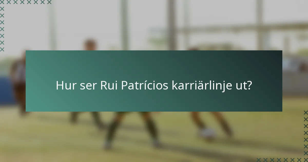 Hur ser Rui Patrícios karriärlinje ut?